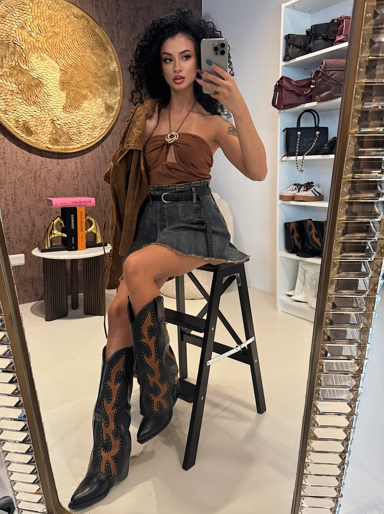 Gonna in jeans con cintura - R.a. Boutique