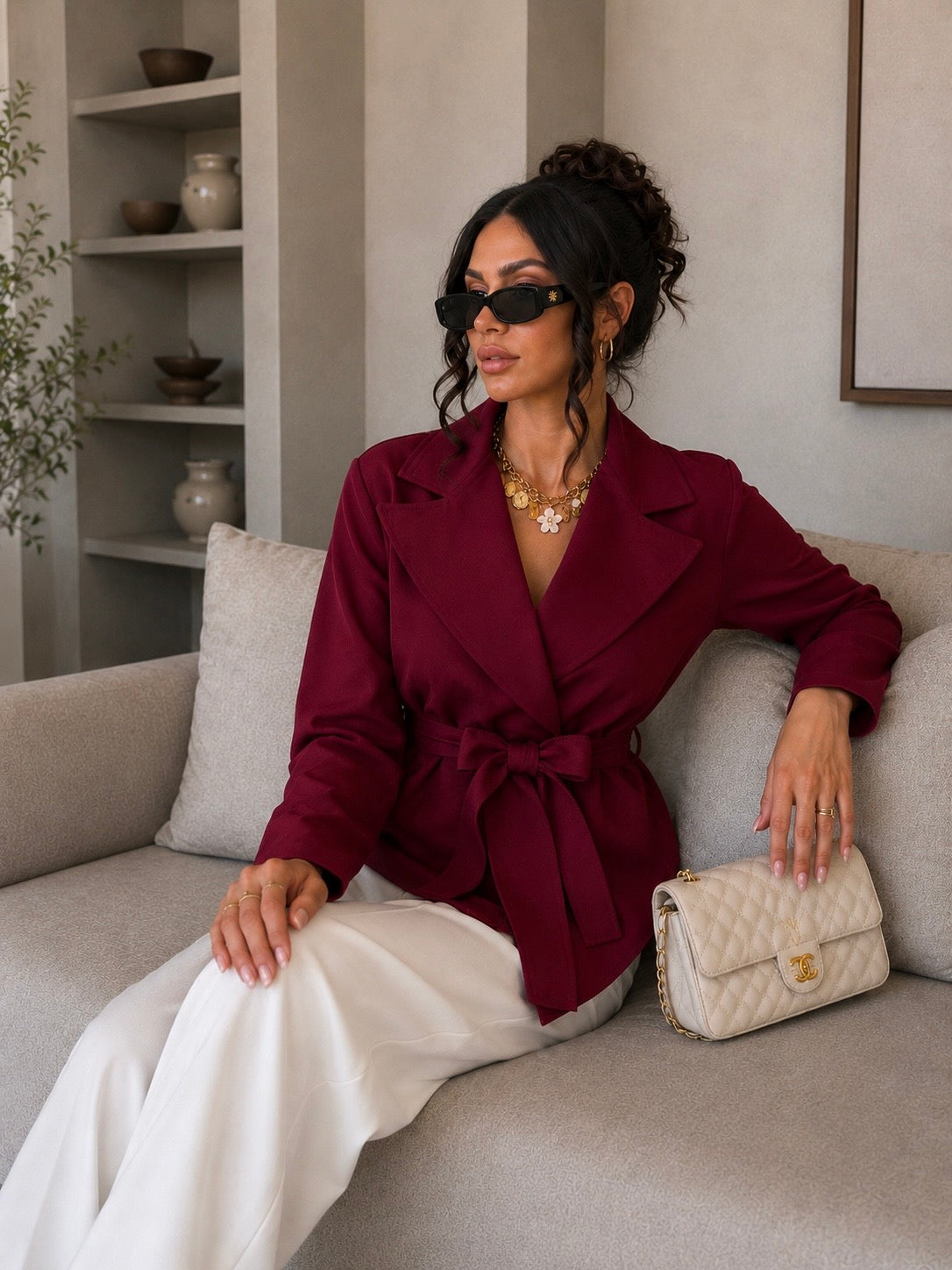Giacca basic incrocio e fiocco - R.a. Boutique
