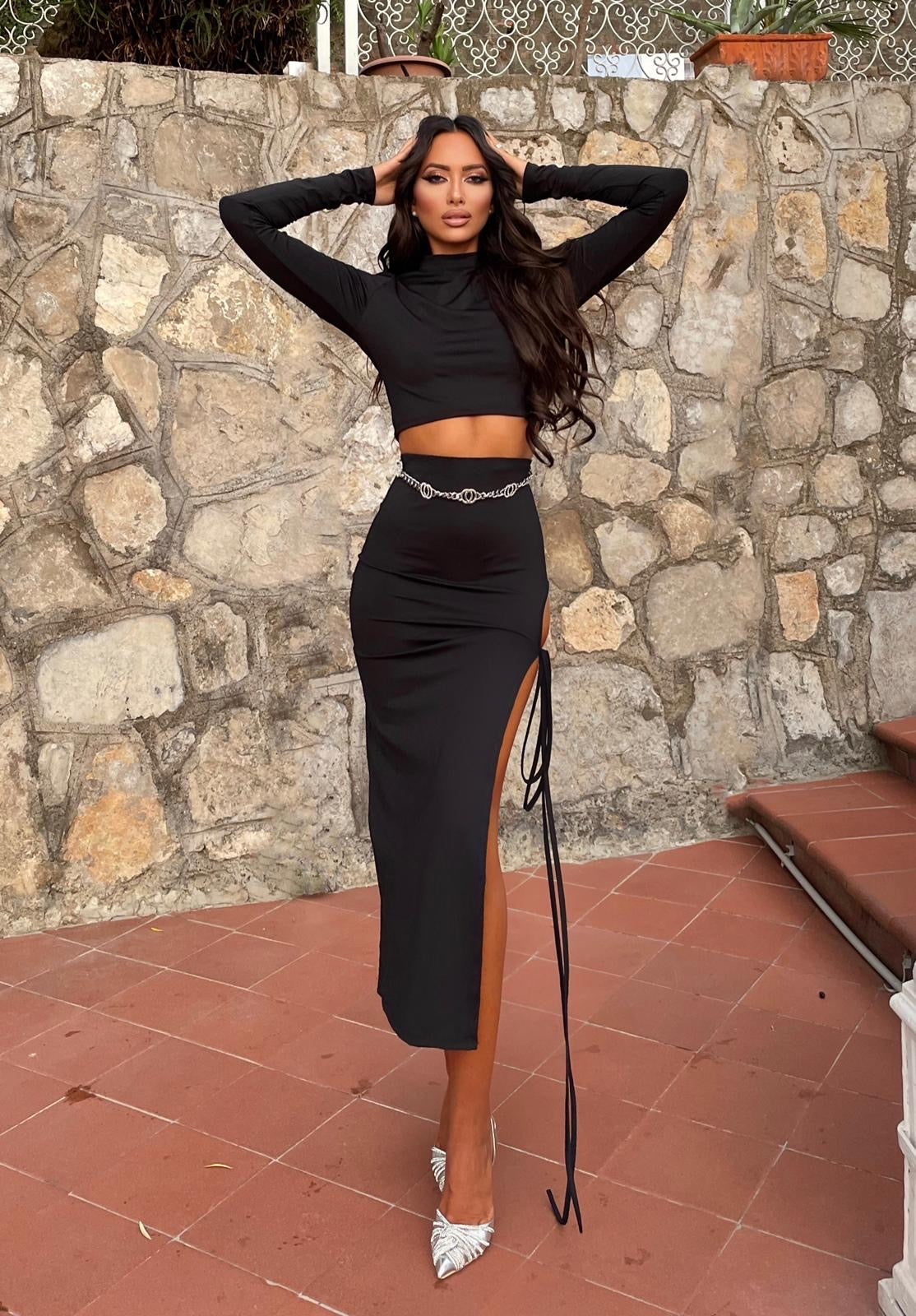 Completo top e gonna con spacco - R.a. Boutique 