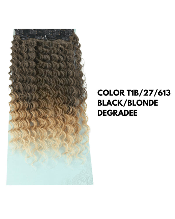 7 Curly bands with clips Blonde Degradè