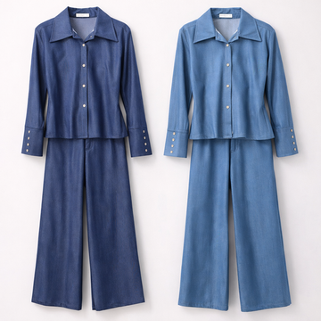 Completo elegant spalline imbottite e bottoni gioiello