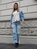 Maglione over con dettaglio in jeans - R.a. Boutique 
