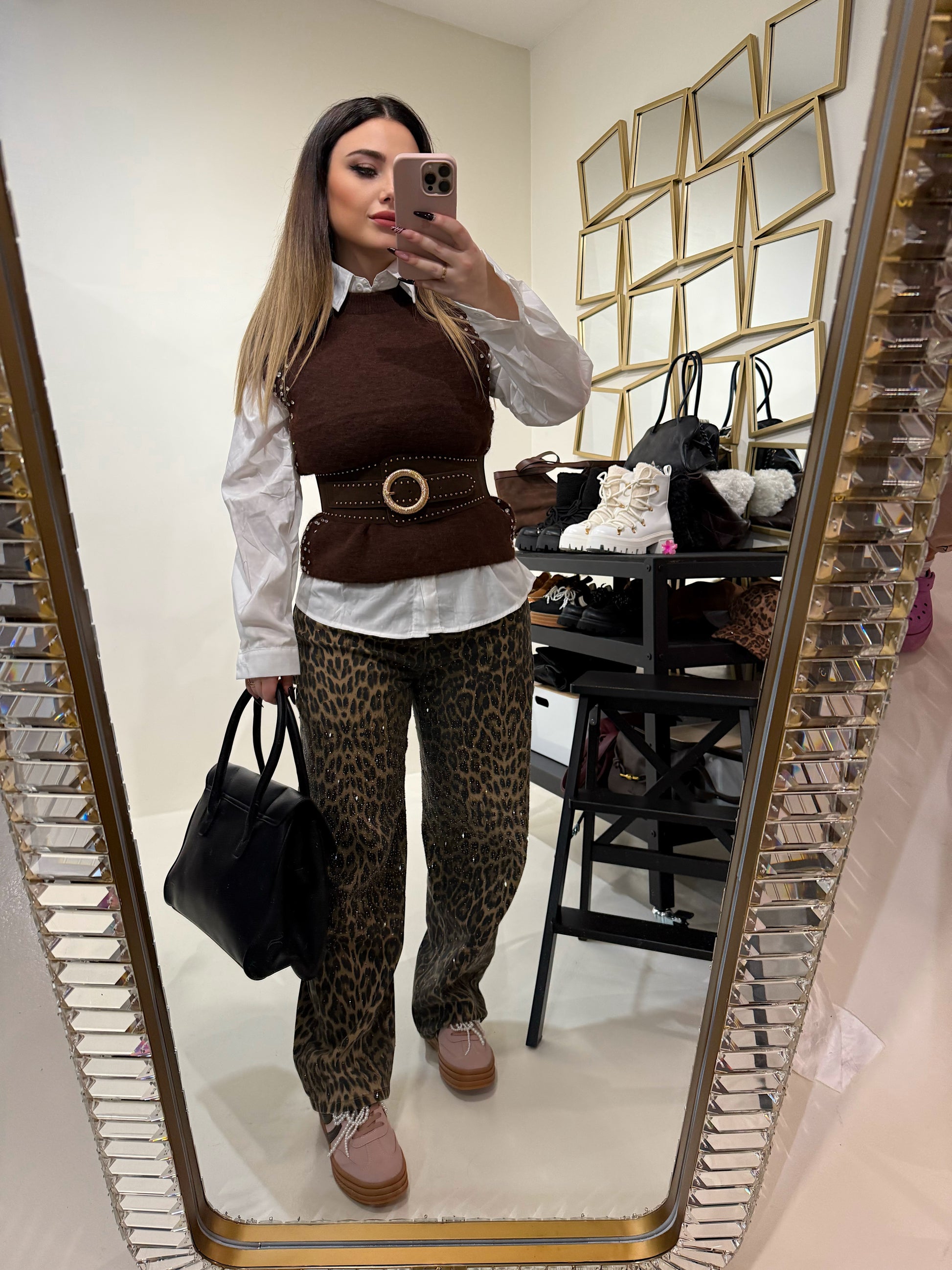 Camicia con pull-over e strass - R.a. Boutique