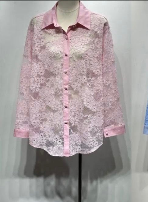 Camicia rosa in pizzo - R.a. Boutique