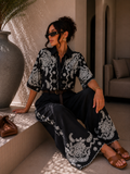 Completo con ricami nero - R.a. Boutique