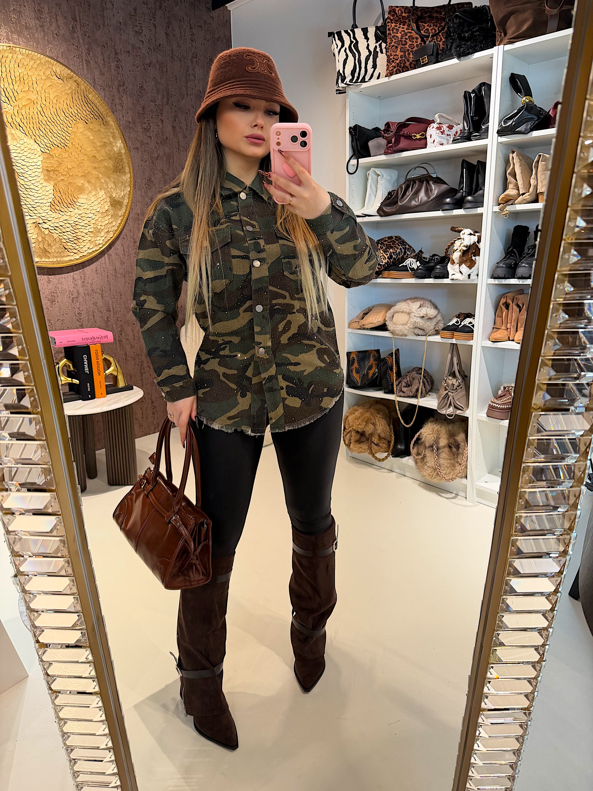 Camicia military con brillantini - R.a. Boutique