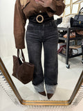 Jeans con risvolto e strass - R.a. Boutique