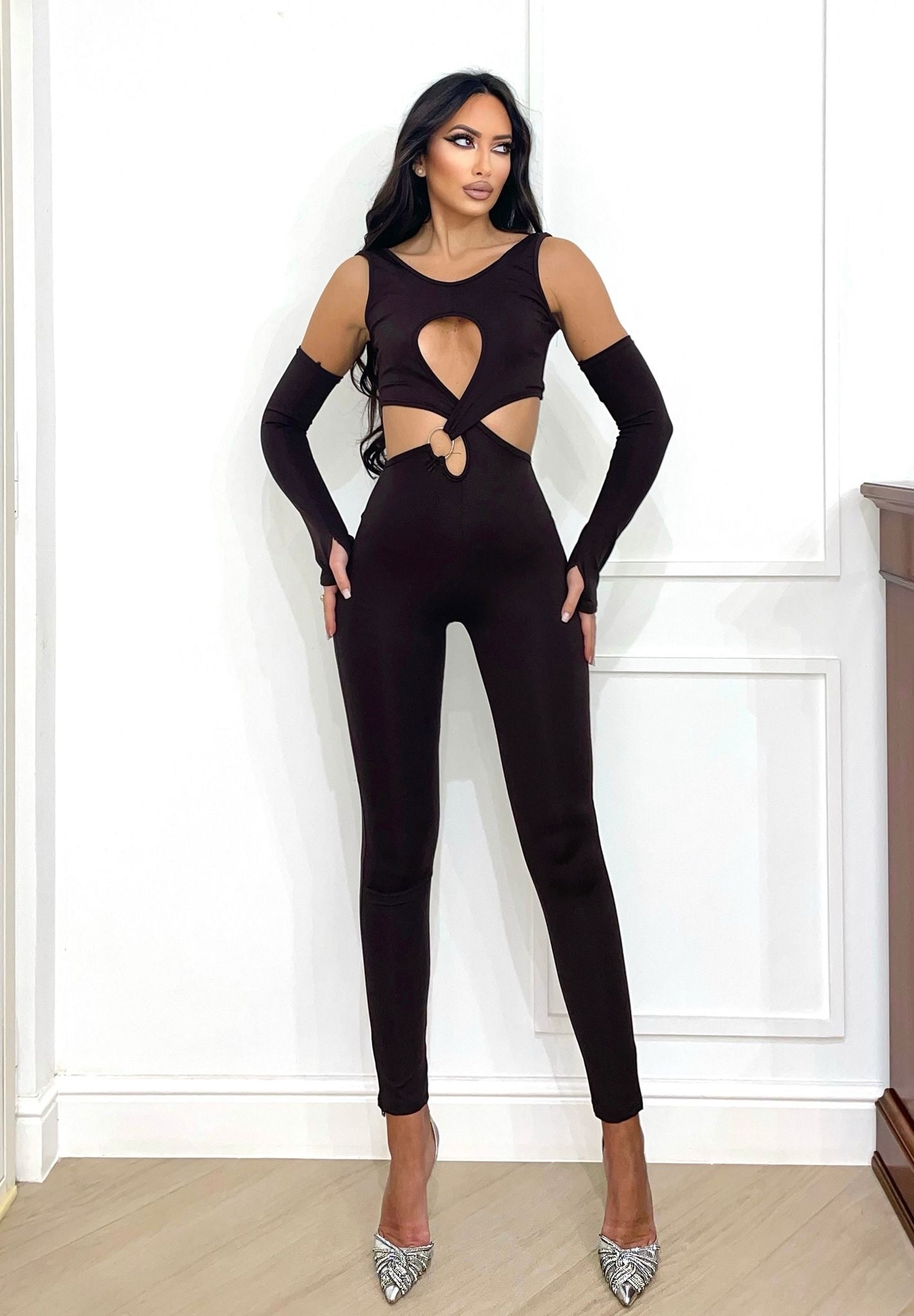 Tuta aderente con incrocio testa di moro - R.a. Boutique