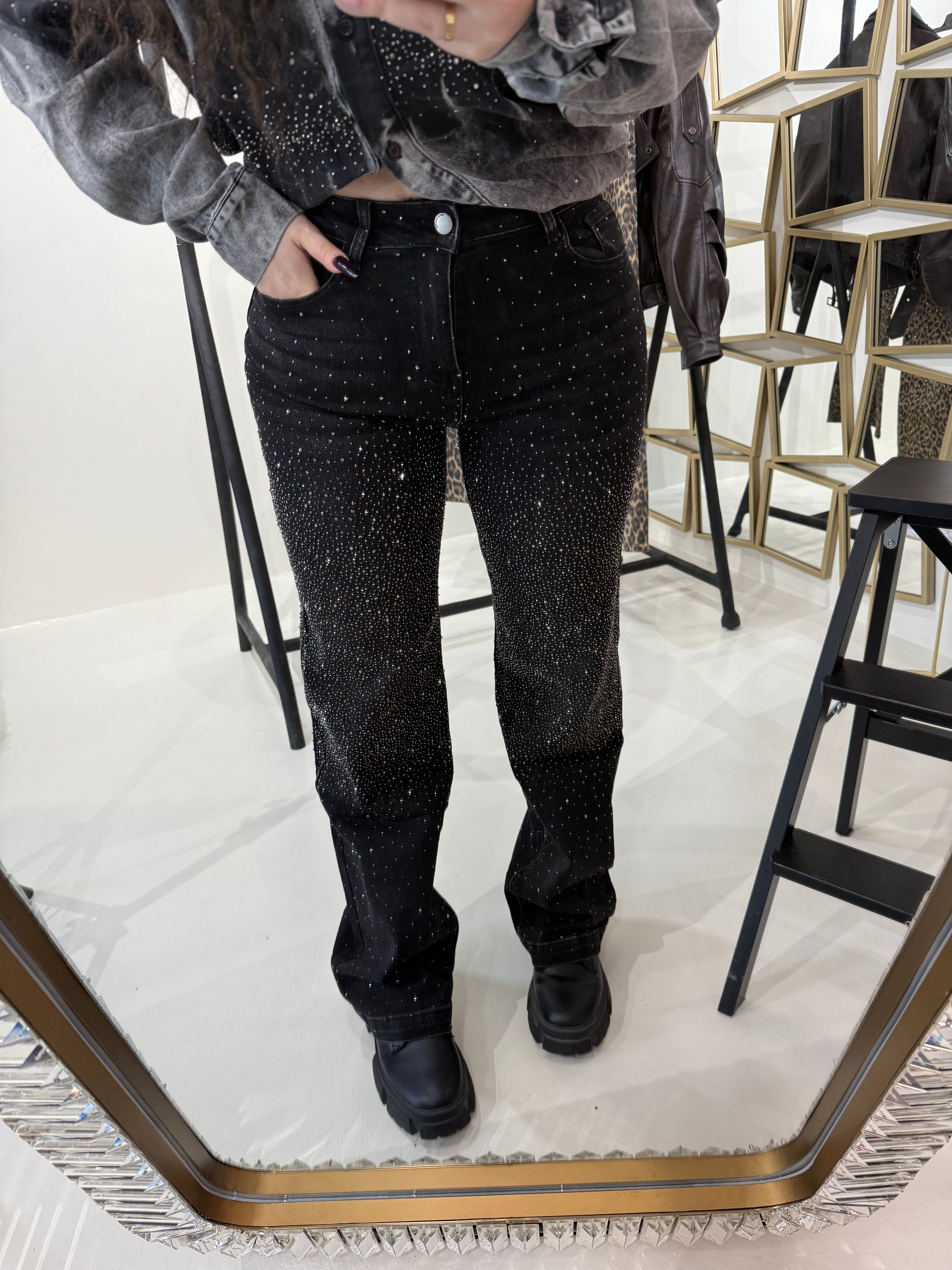 Jeans con brillantini Moon - R.a. Boutique