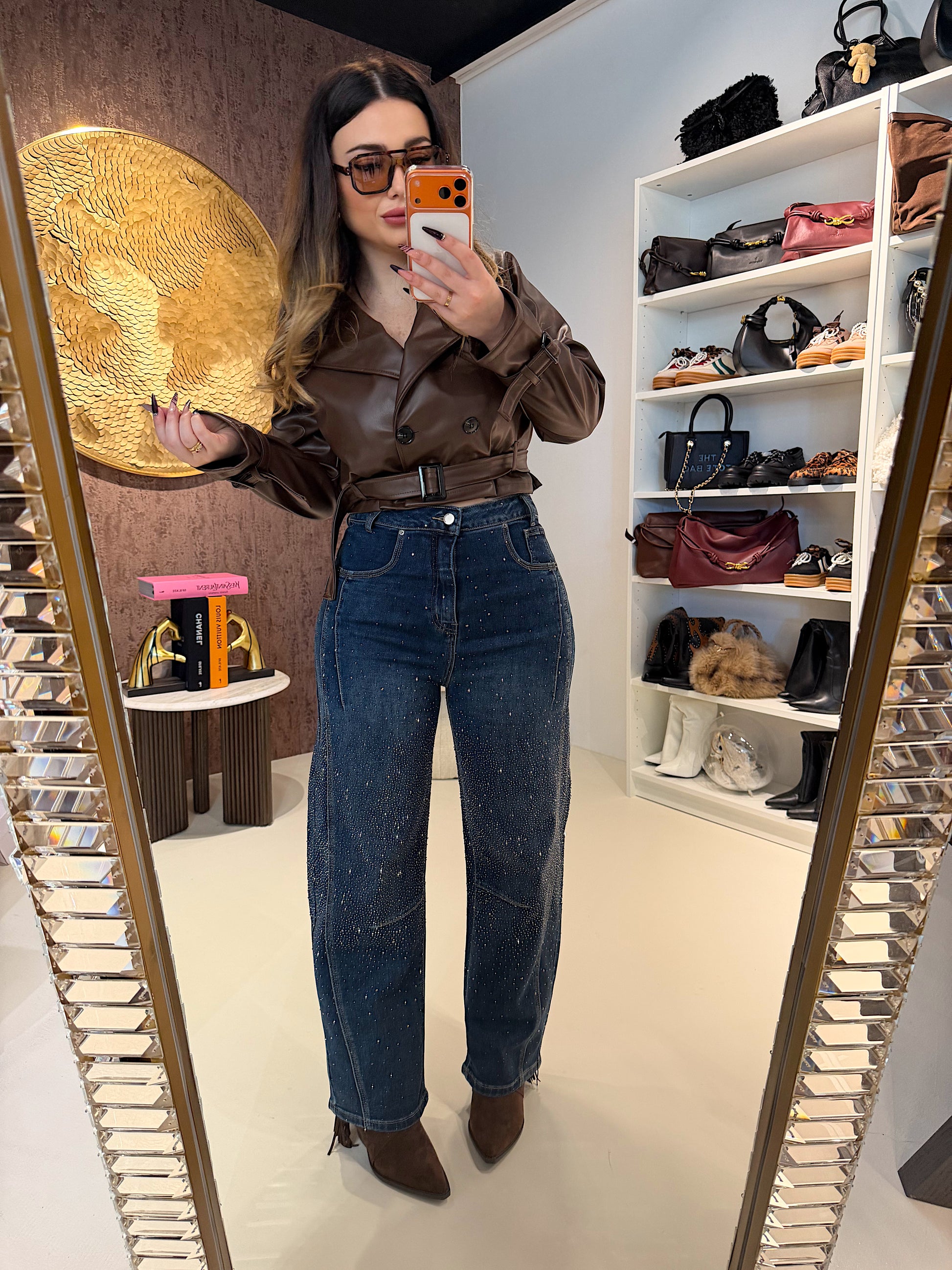 Jeans Balloon con brillantini - R.a. Boutique