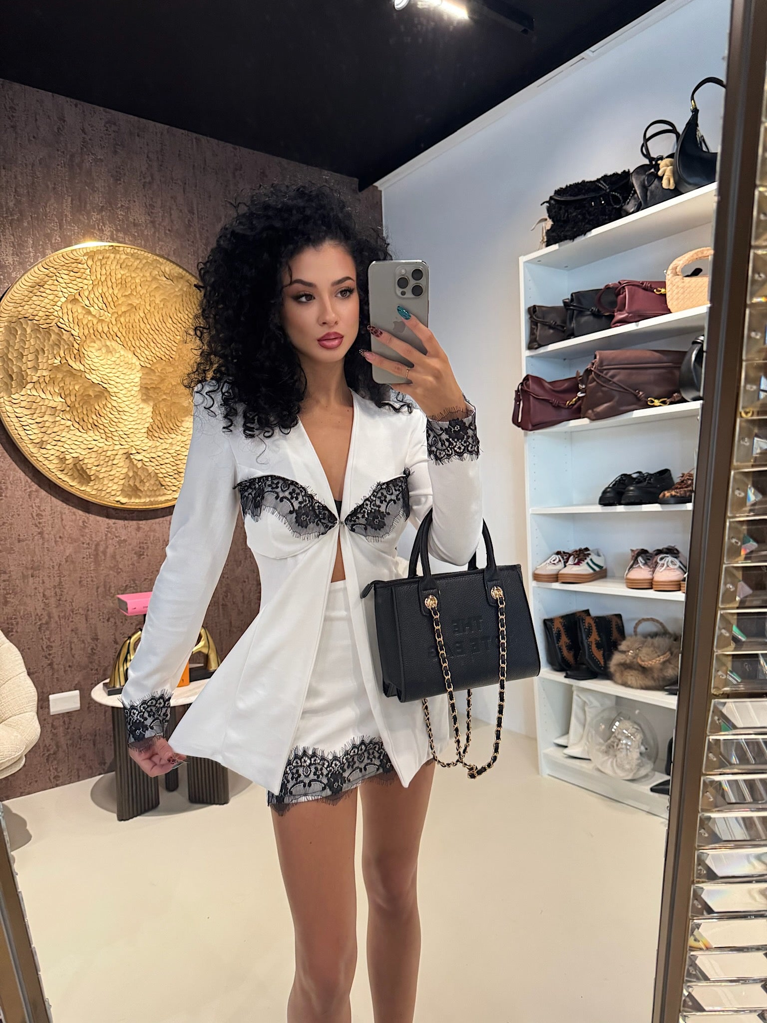 Completo giacca e short con pizzo - R.a. Boutique