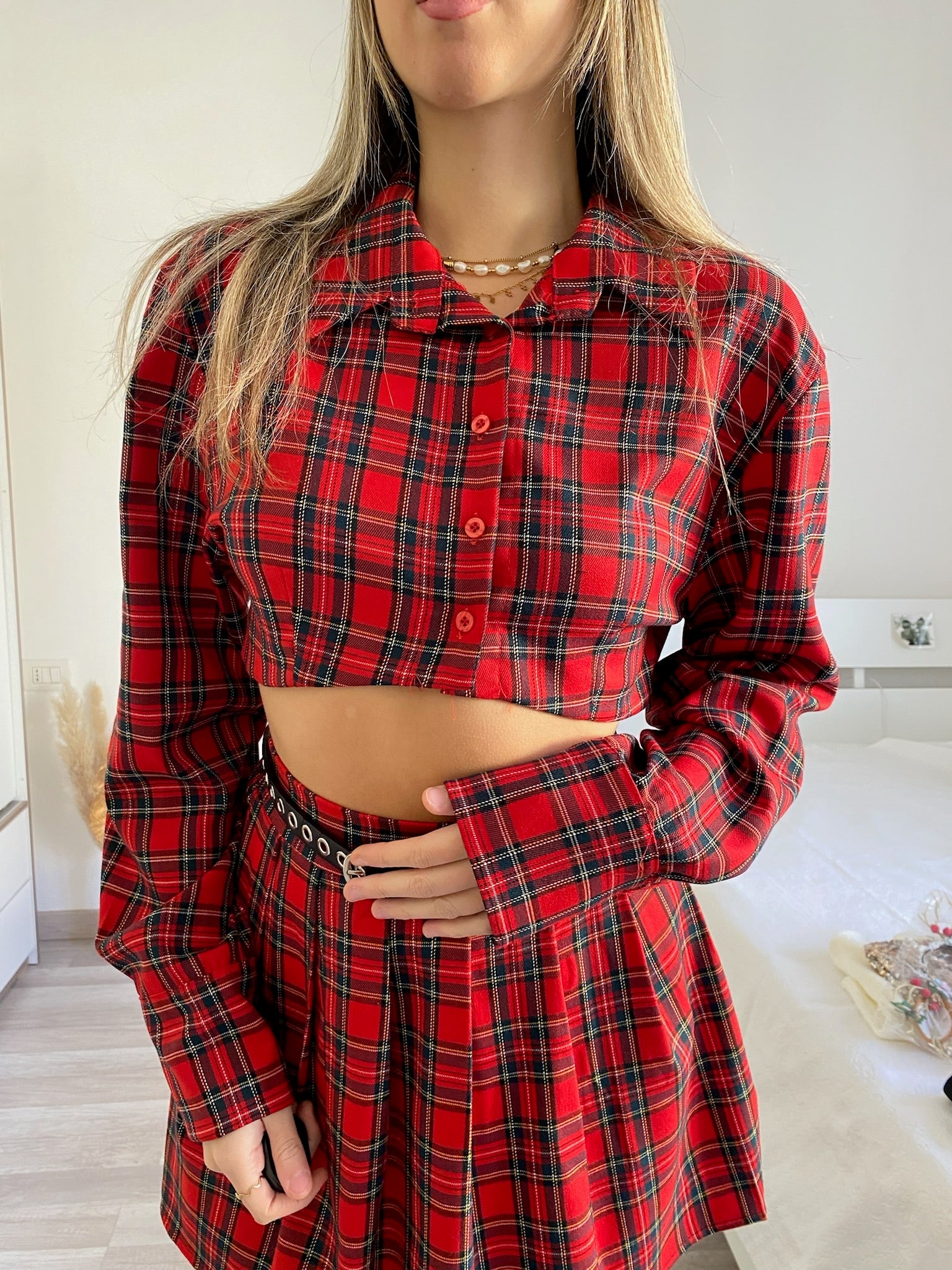 Completo camicia e gonna scozzese - R.a. Boutique 