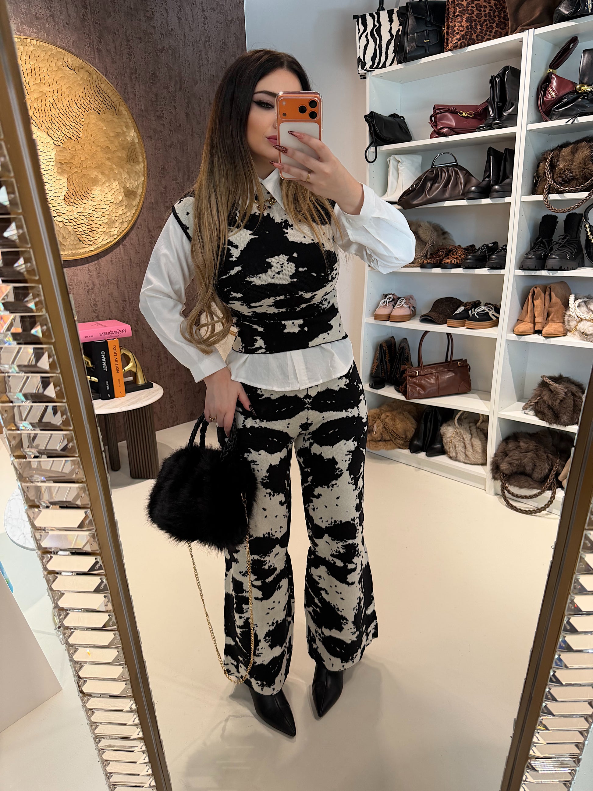 Completo top e pantalone cow print - R.a. Boutique