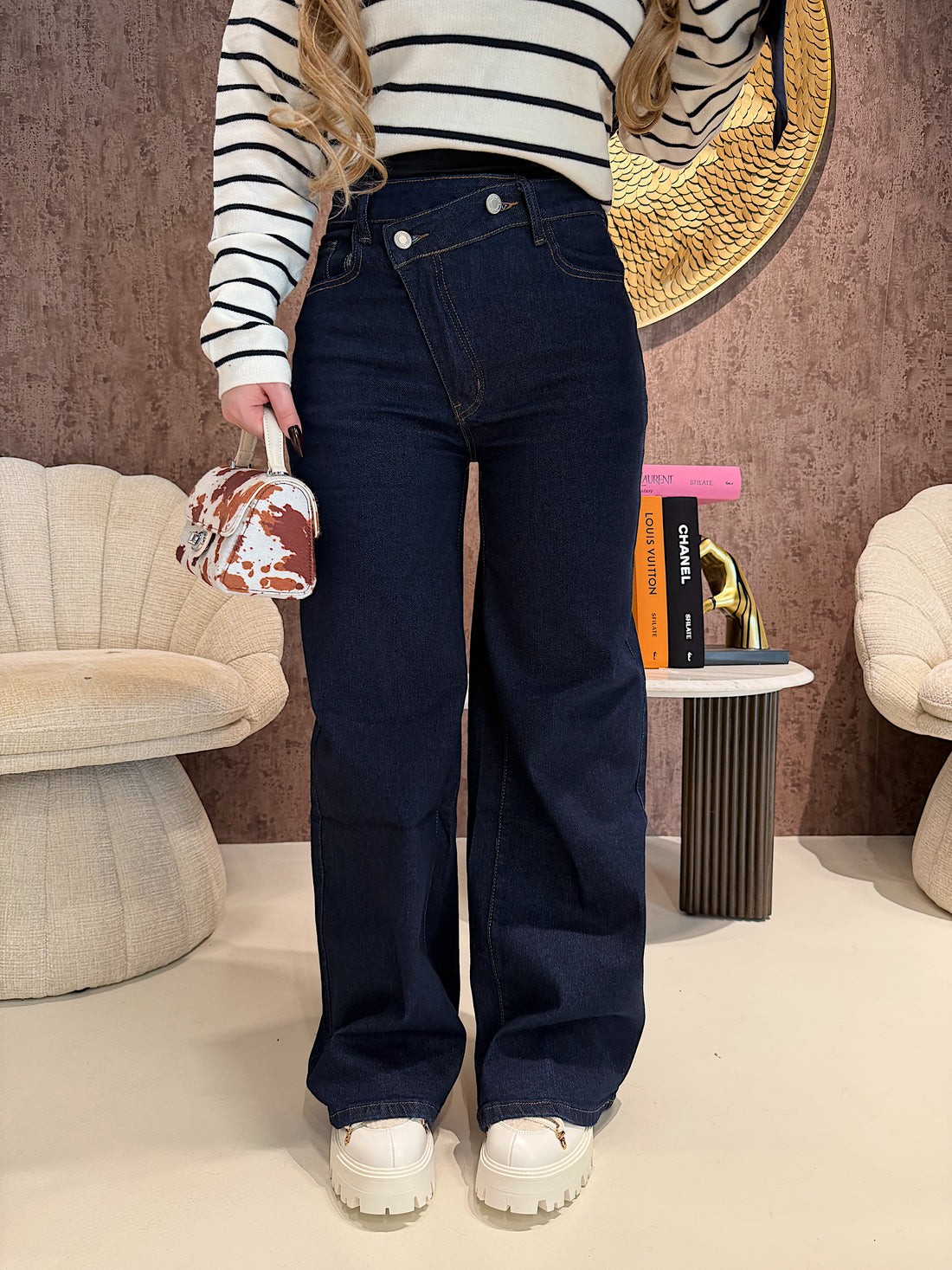 Jeans a Vita Asimmetrica Twist Up - R.a. Boutique