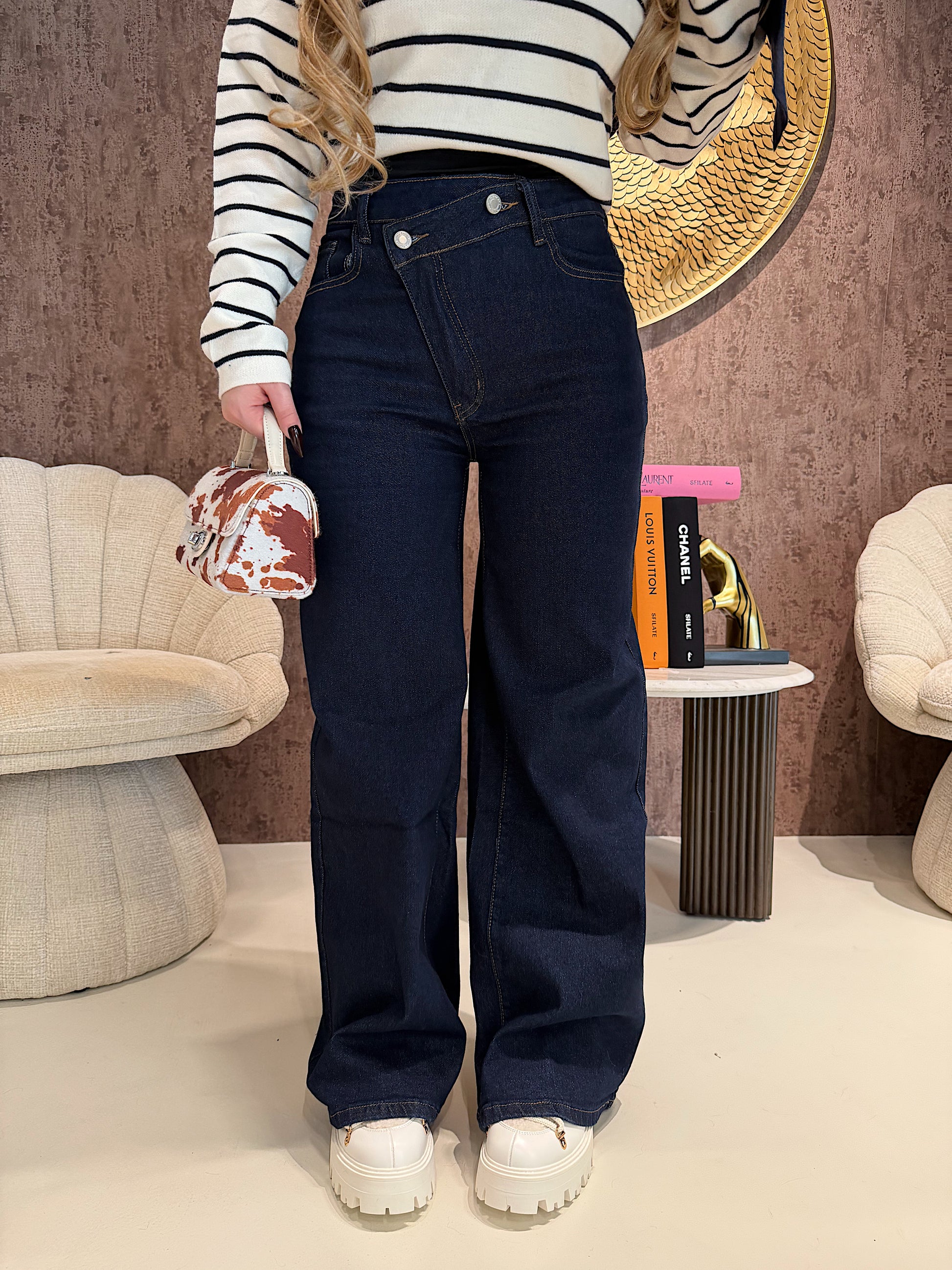 Jeans a Vita Asimmetrica Twist Up - R.a. Boutique