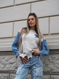 Maglione over con dettaglio in jeans - R.a. Boutique 