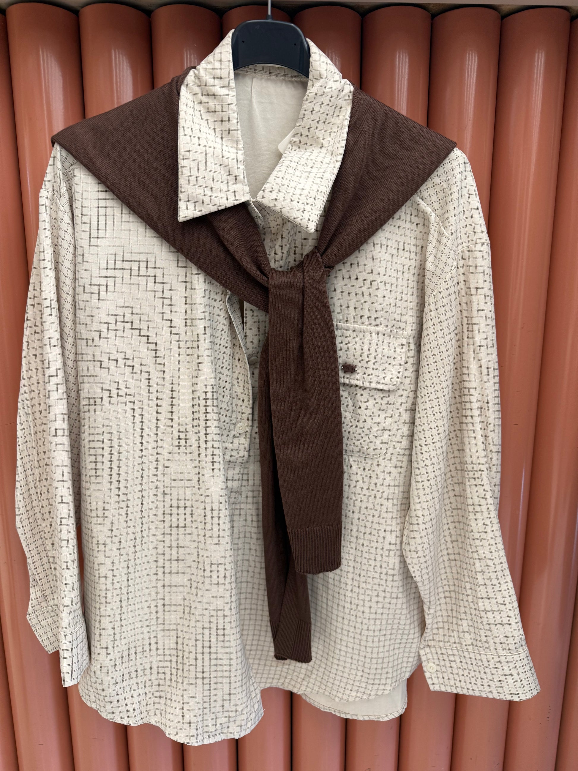 Camicia con cardigan choco - R.a. Boutique