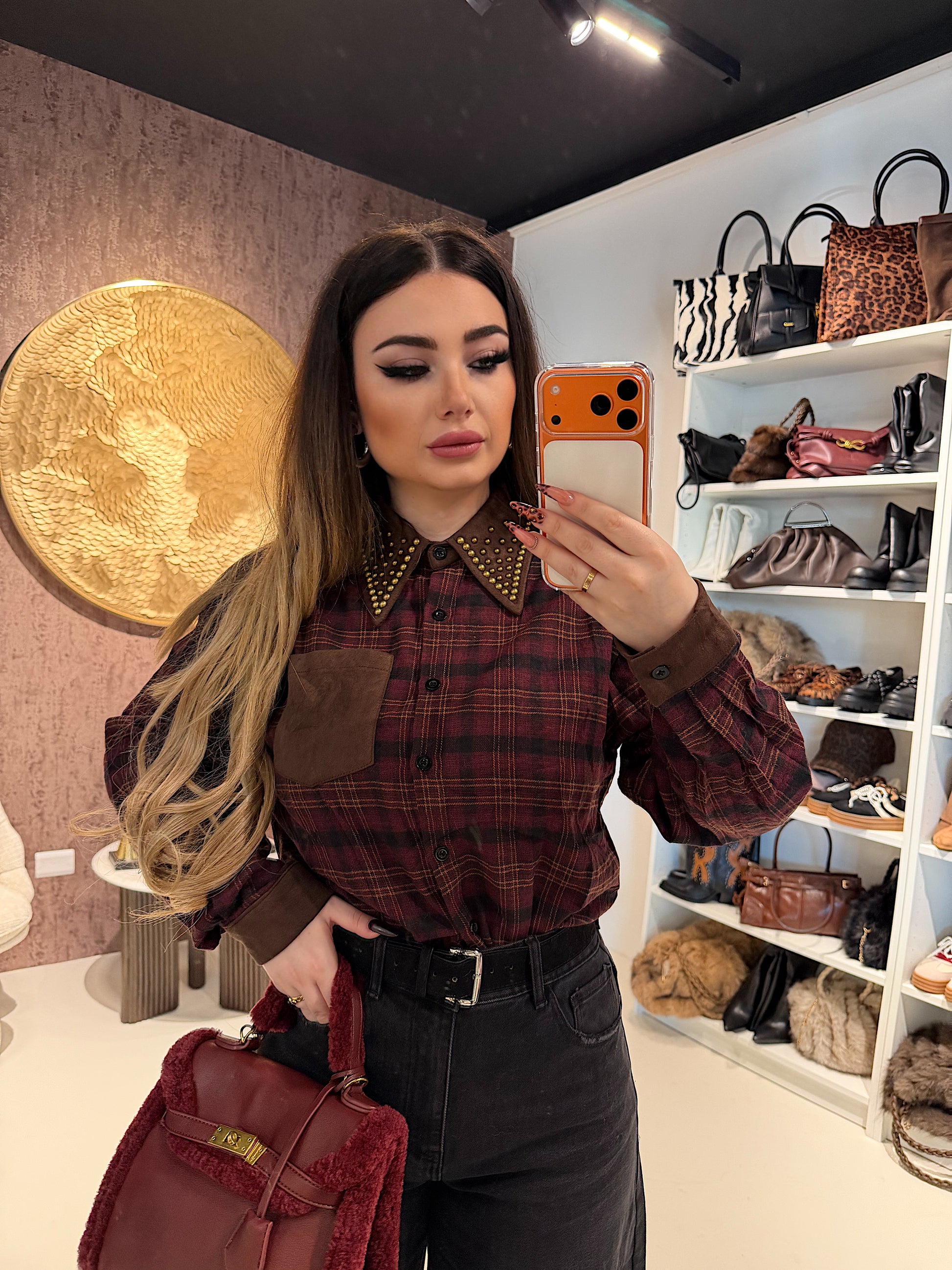 Camicia Rockwood a Quadri con Borchie - R.a. Boutique