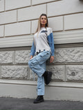 Maglione over con dettaglio in jeans - R.a. Boutique 