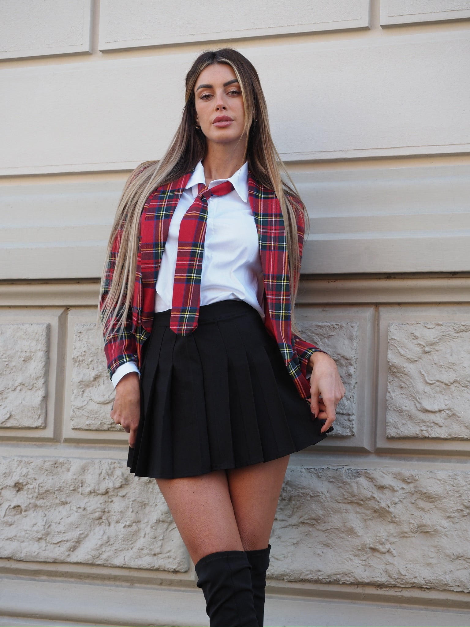 Gonna nera a pieghine - R.a. Boutique 