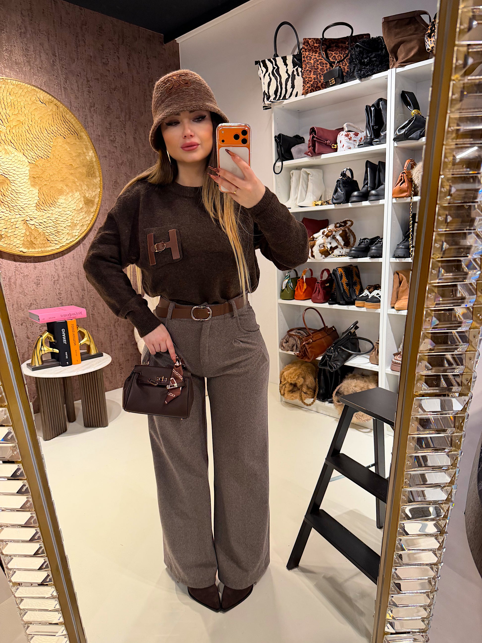 Pantalone city con cintura - R.a. Boutique