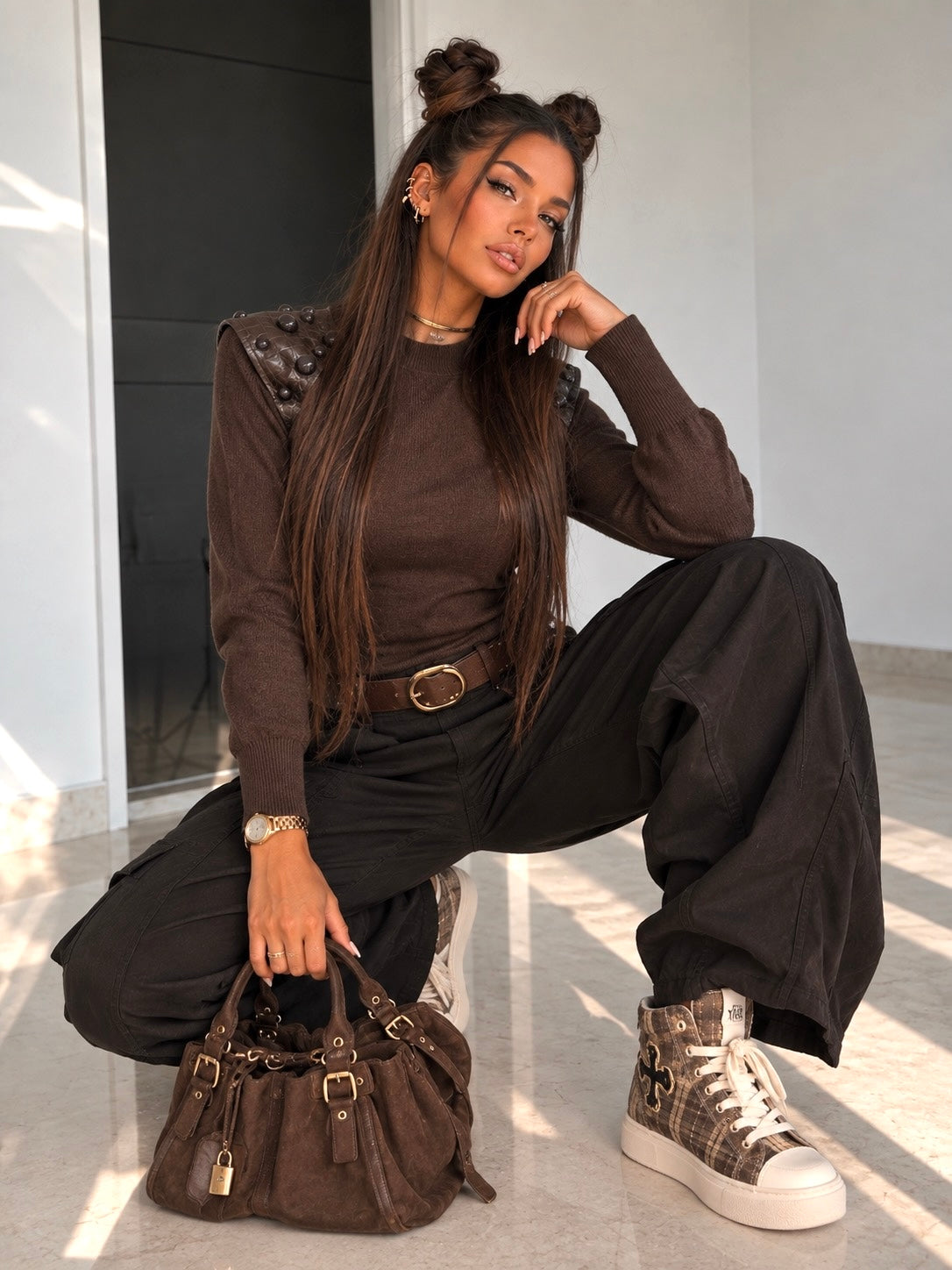 Pantalone Cargo Balloon con Cintura - R.a. Boutique