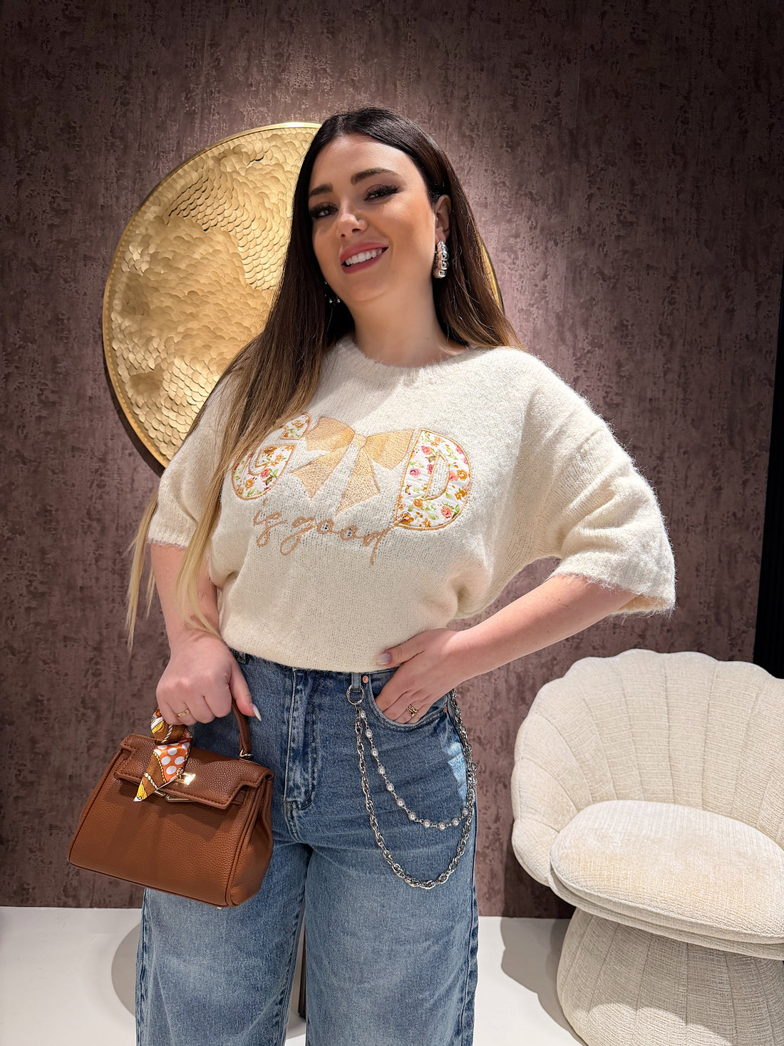 Maglioncino Good con fiocco - R.a. Boutique