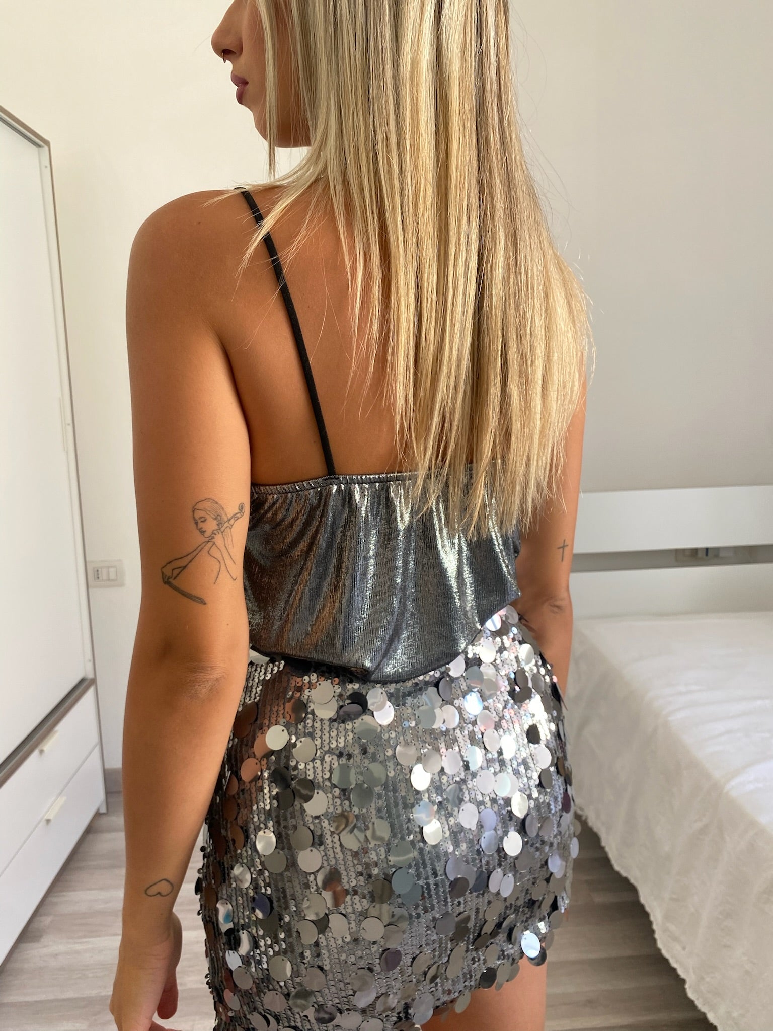 Top con scollo silver - R.a. Boutique 