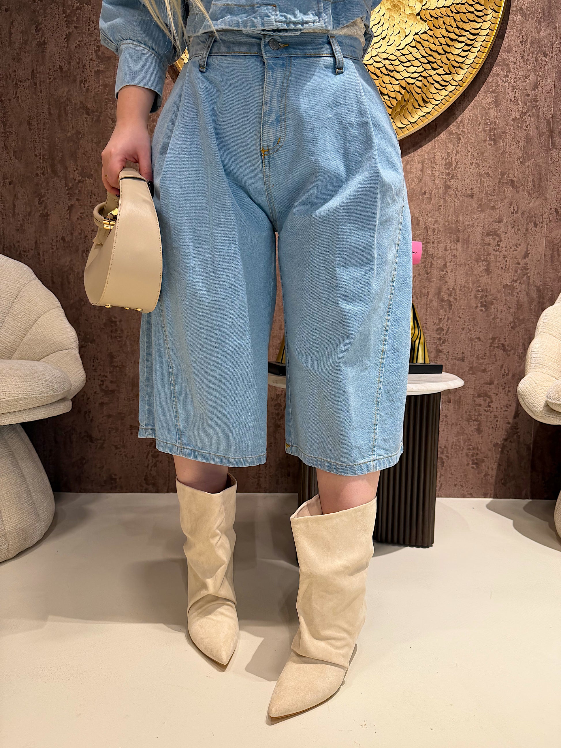 Giacca e pantalone in jeans con cintura - R.a. Boutique