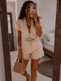 Completo beige con pizzo - R.a. Boutique