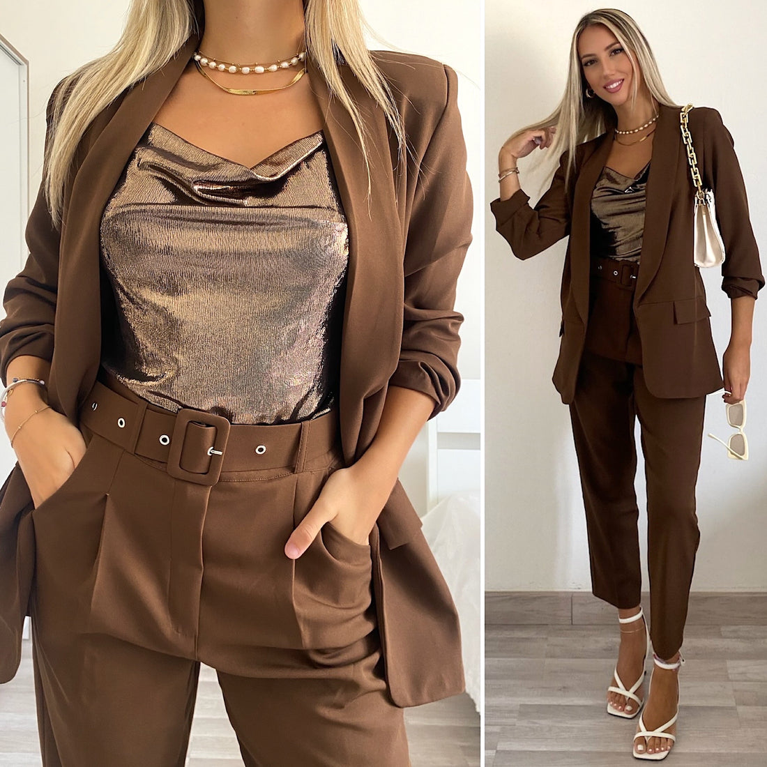 Completo giacca e pantalone choco - R.a. Boutique 