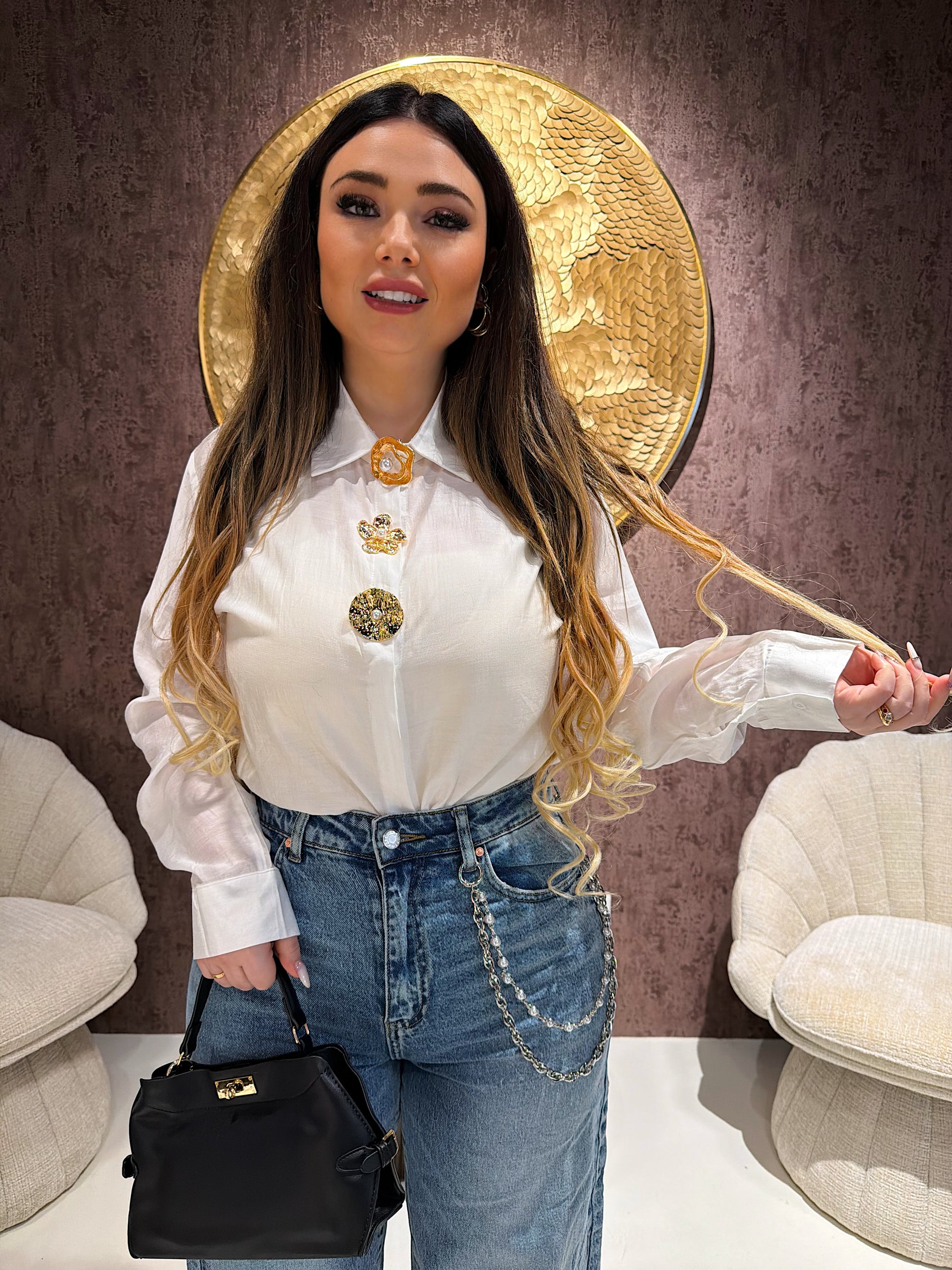 Camicia con spille vari colori - R.a. Boutique