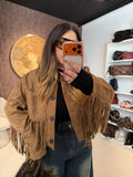 Giacca in camoscio con frange - R.a. Boutique