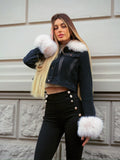 Giaccone in jeans con pelo - R.a. Boutique 