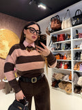Maglione a righe Rosa brown - R.a. Boutique