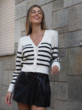 Maglione a righe spalline in strass - R.a. Boutique 