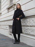 Cappotto nero con cintura - R.a. Boutique 