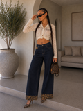 Jeans wide leg con dettagli maculati - R.a. Boutique