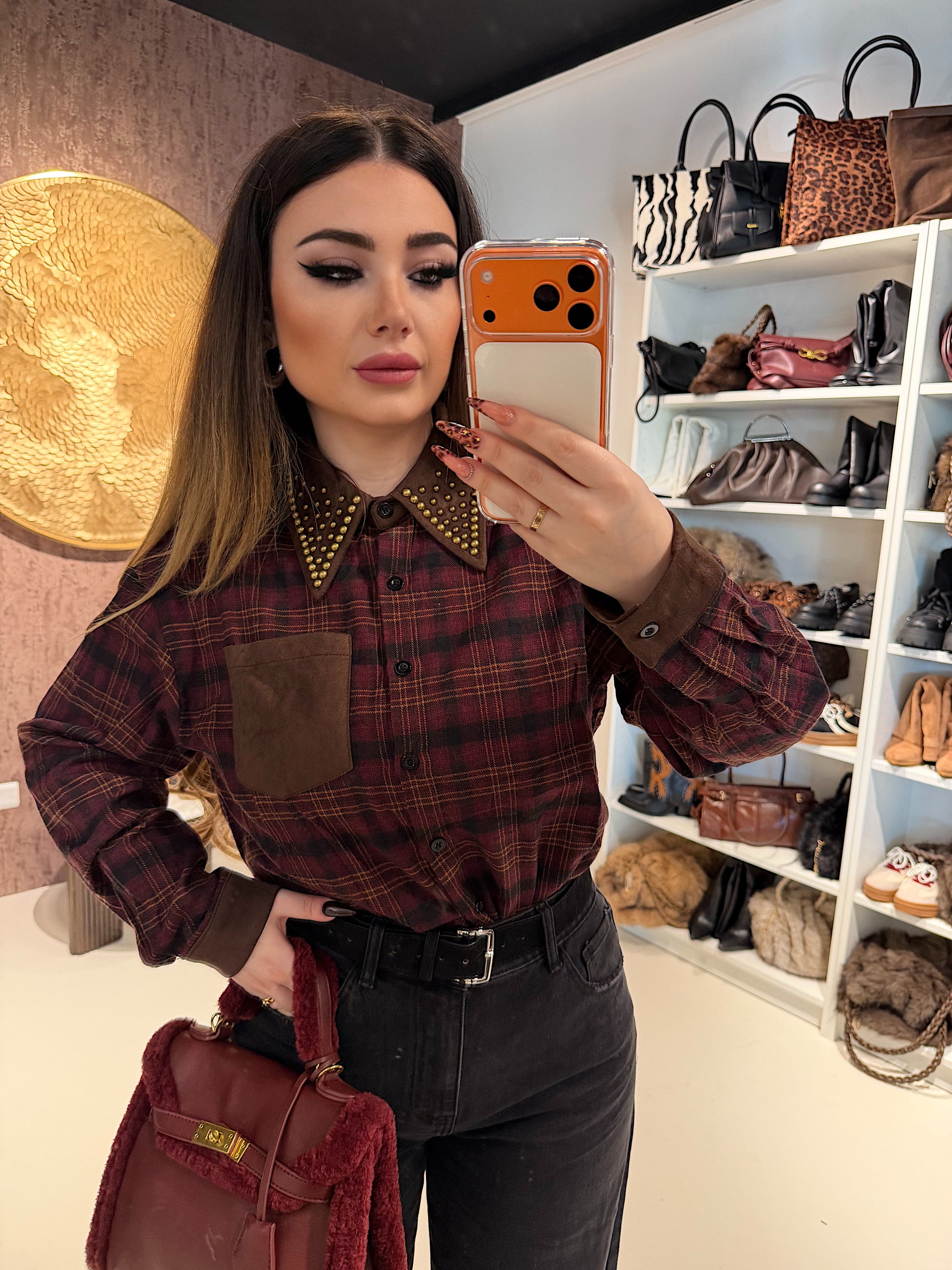 Camicia Rockwood a Quadri con Borchie - R.a. Boutique