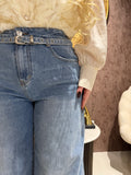 Jeans Wide Leg con Cintura Integrata - R.a. Boutique