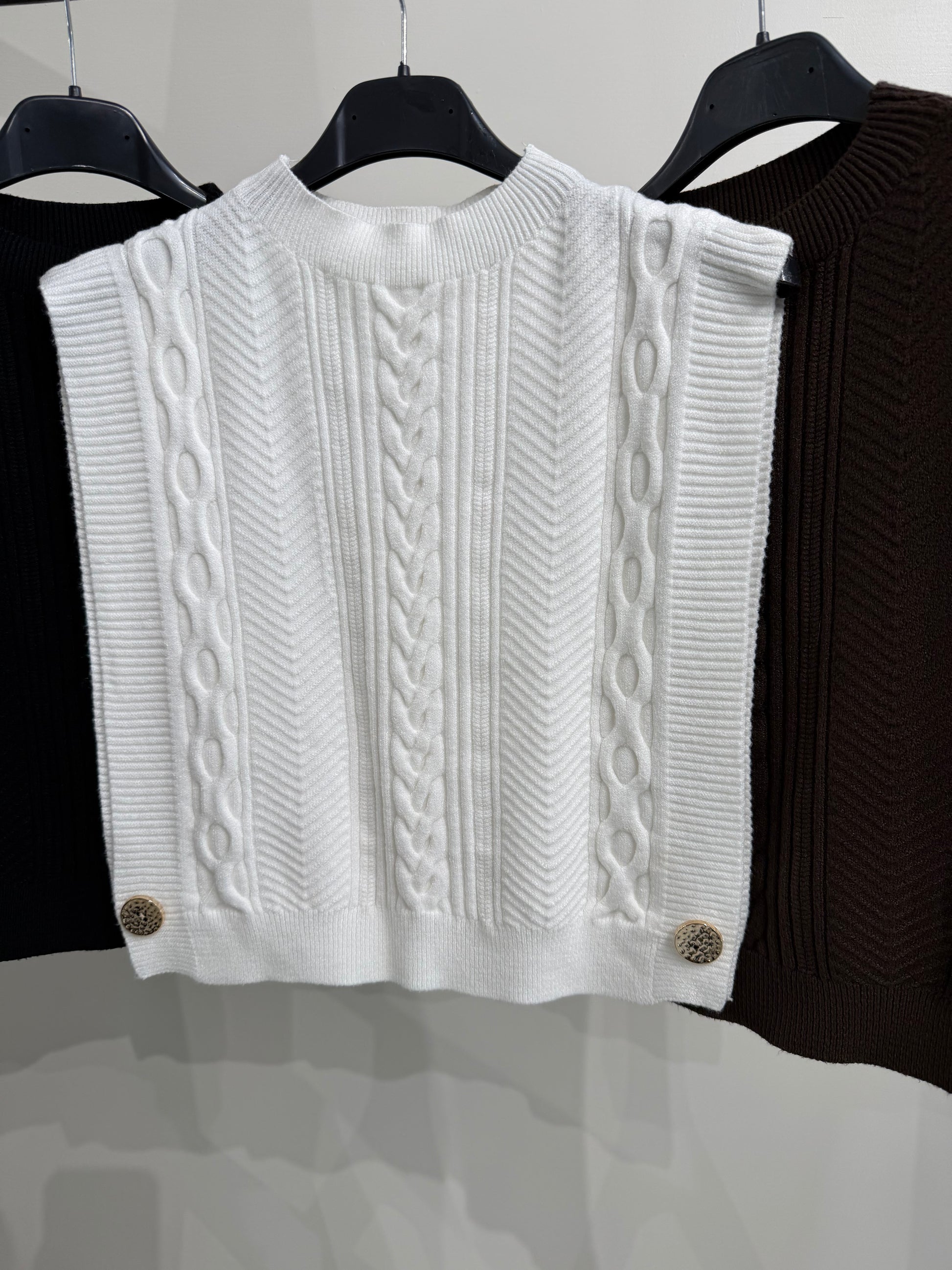 Smanicato crop a trecce con bottoni oro - R.a. Boutique