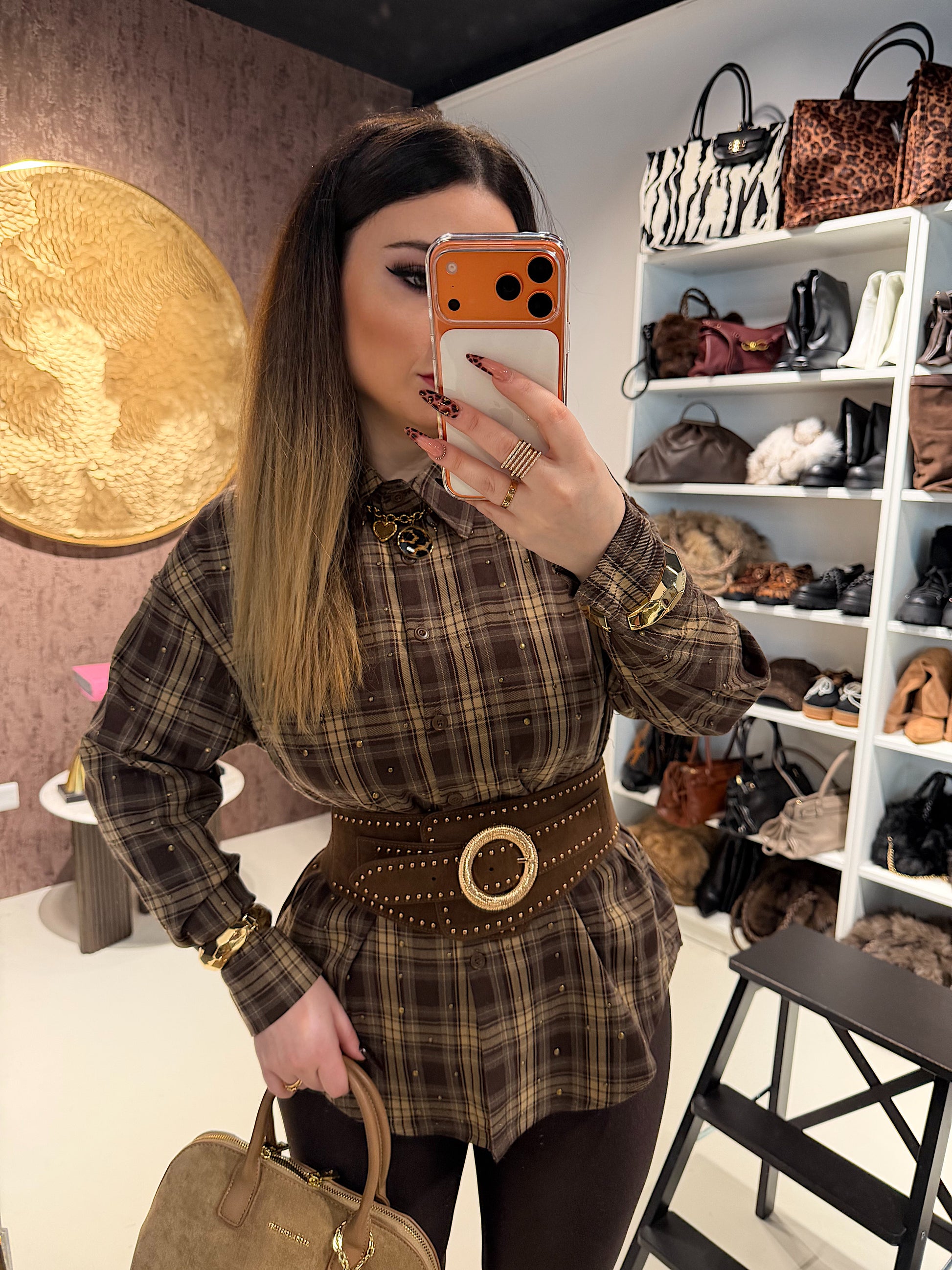 Maxi camicione con borchie - R.a. Boutique