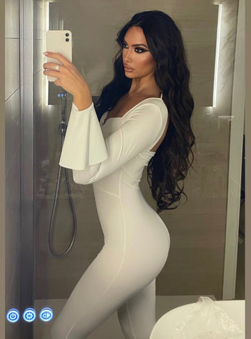 Tuta bianca con rouches - R.a. Boutique