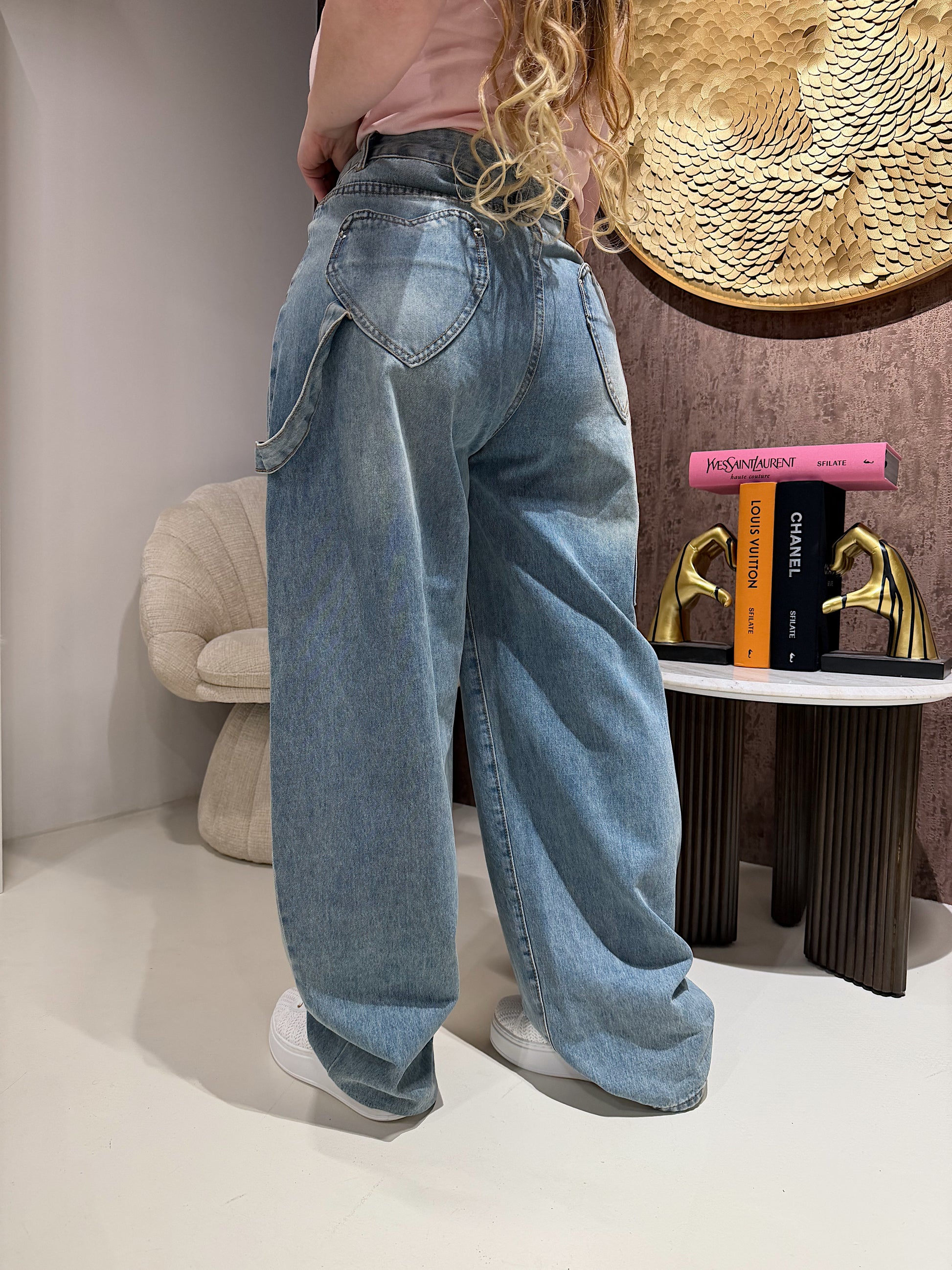Jeans con tasca a cuore ballon - R.a. Boutique
