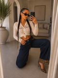 Jeans wide leg con dettagli maculati - R.a. Boutique