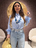 Camicia con dettaglio piume - R.a. Boutique