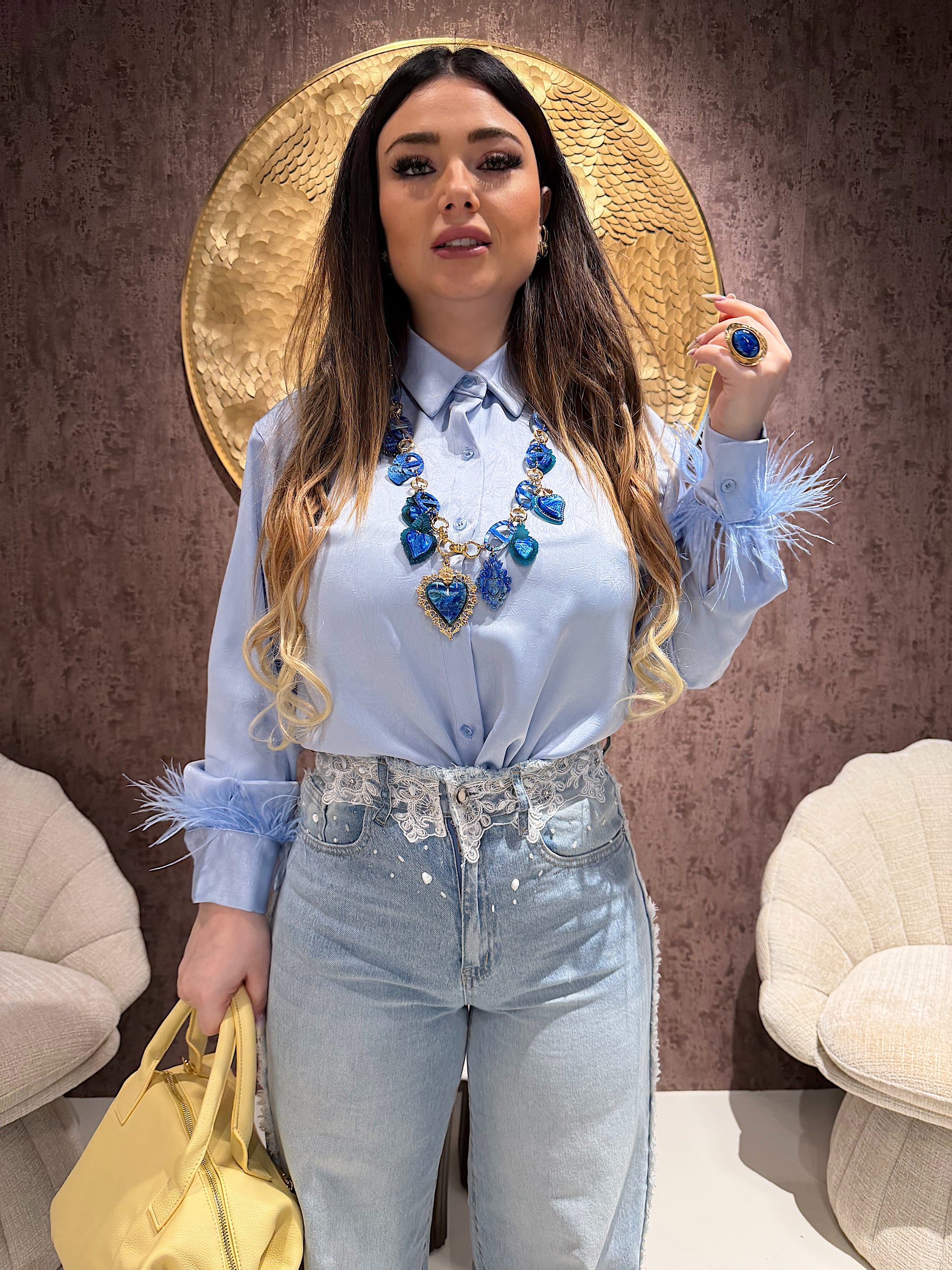 Camicia con dettaglio piume - R.a. Boutique