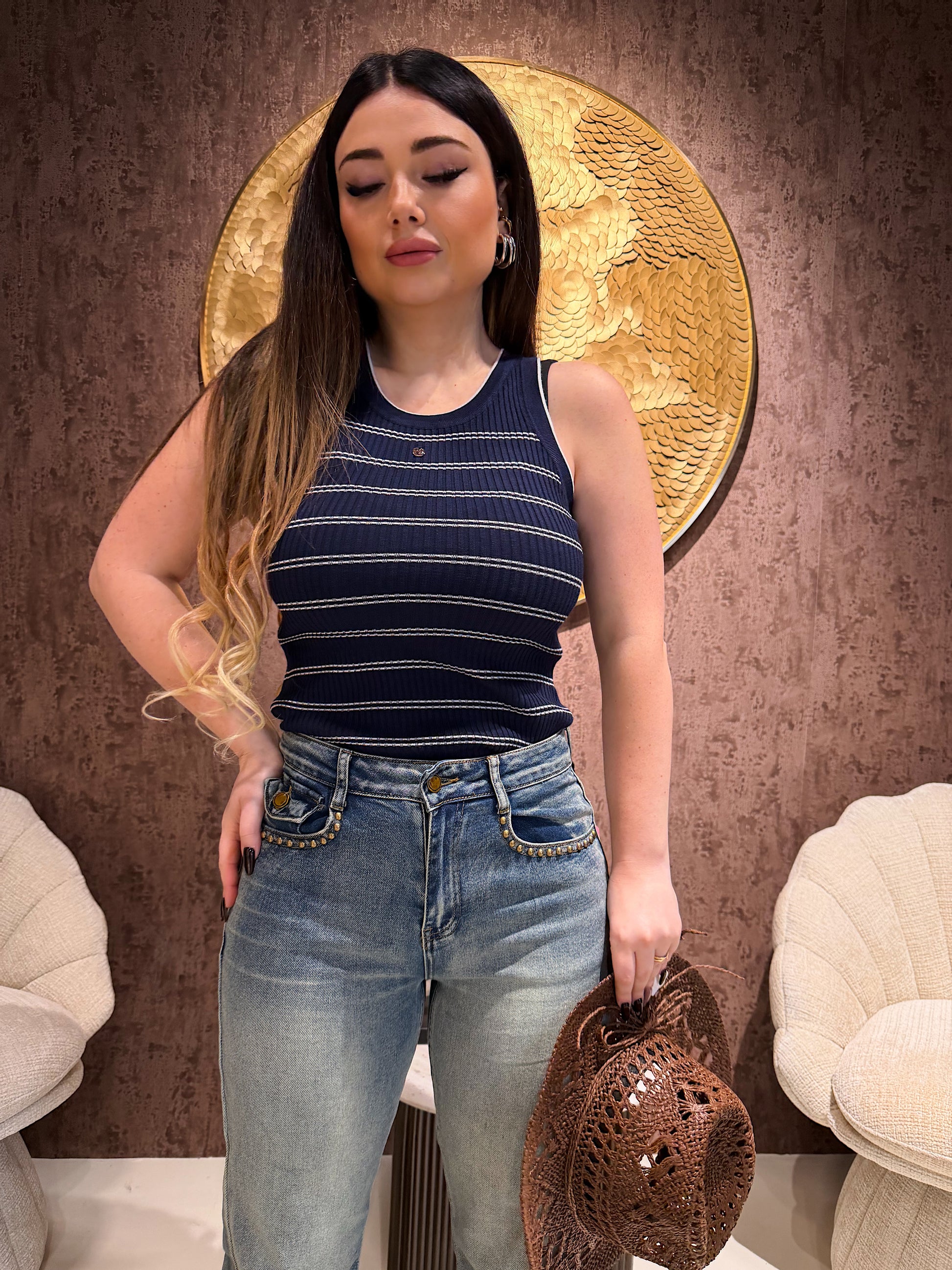 Top Knit Rigato Essential - R.a. Boutique