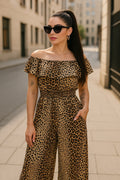 Tuta animalier con scollo a barchetta - R.a. Boutique