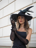 Cappello nero con piume (Strega Halloween) - R.a. Boutique 